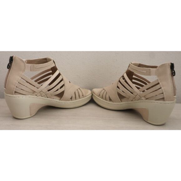 JBU x Jambu Women's Sz 7.5M Taupe/Beige Lizard Embossed Rowan Wedge Sandals - Picture 11 of 13
